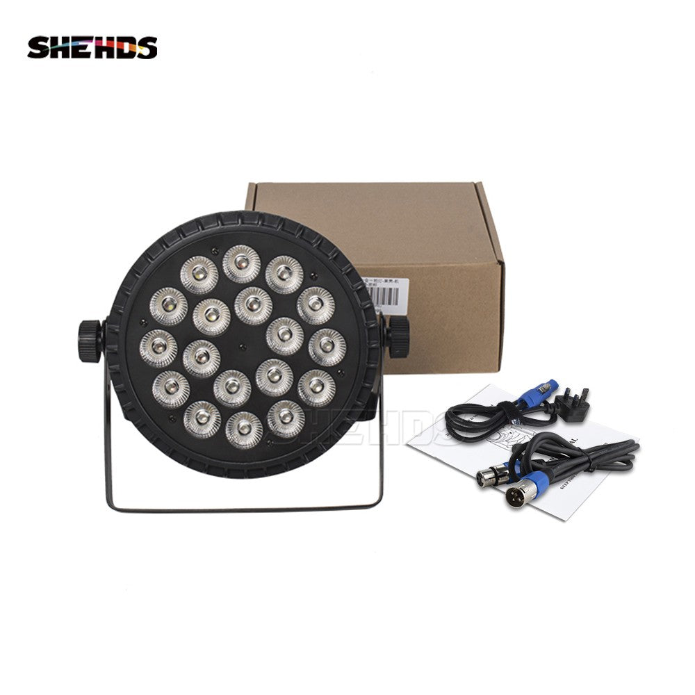 SHEHDS 4PCS Aluminum Alloy LED Flat Par 18x12W RGBW/18x18W RGBWA+UV LED Lighting DMX512 Disco Professional Stage DJ Equipment