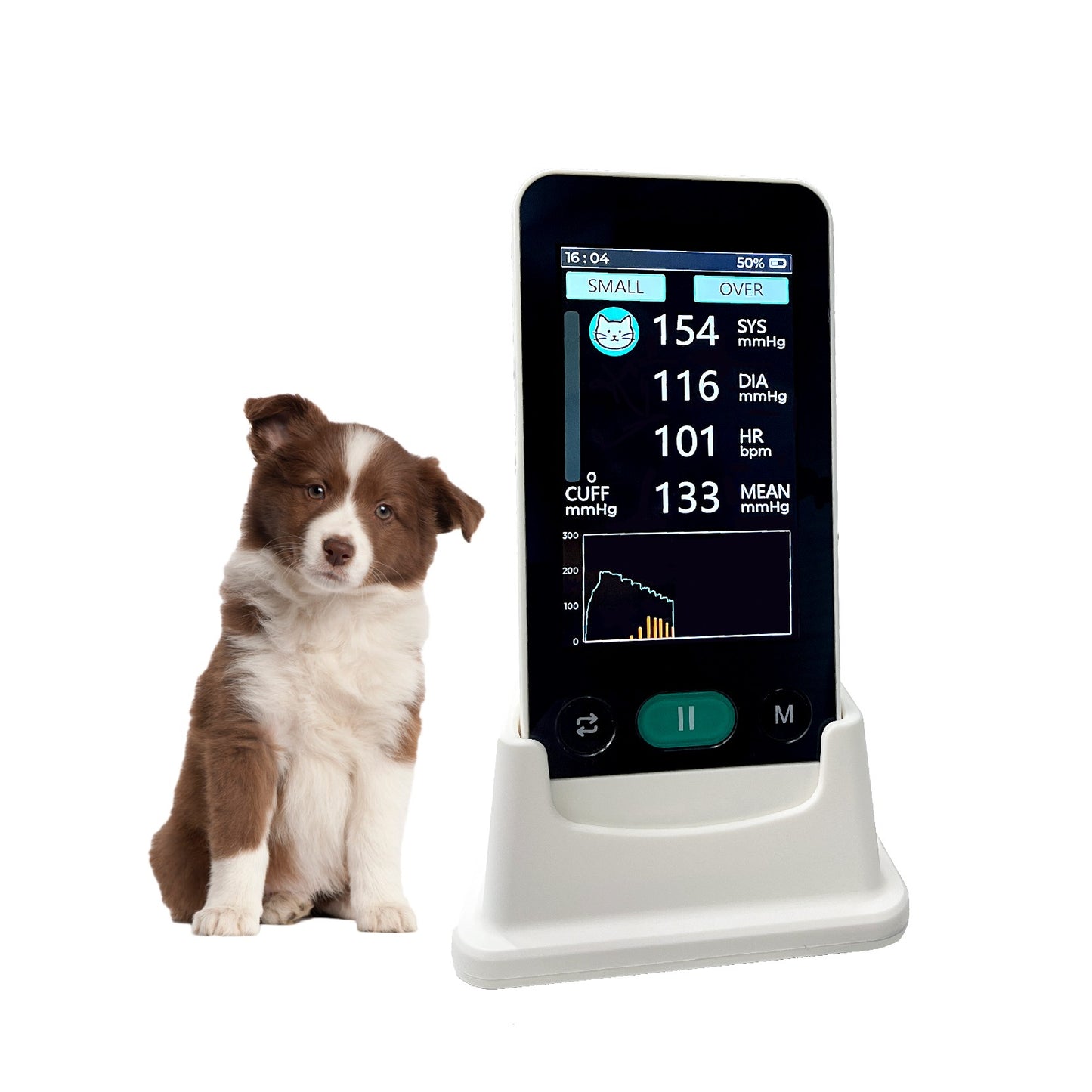 Monitor de Pressão Arterial Animal Eletrônico Portátil Medidor BP para Gatos Cães Uso Veterinário