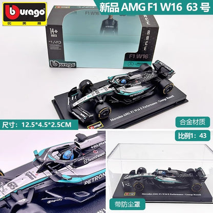 Novidade em Estoque Bburago Série F1 2025 1:43 2025 F1 Sf-25 Leclerc Rb21 Verstappen Mcl39 W16 Modelo Miniatura de Liga Brinquedos Personalizados Presentes