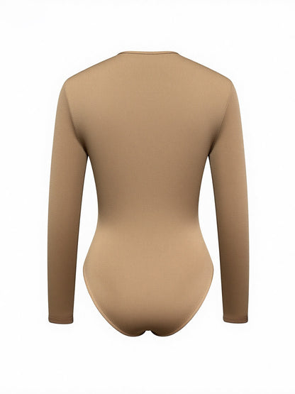 2025 Spring Autumn Deep V Neck Long Sleeve Bodysuits Women Fashion Solid Slim Fit Pleated T-Shirt Casual Female Jummsuits Tops