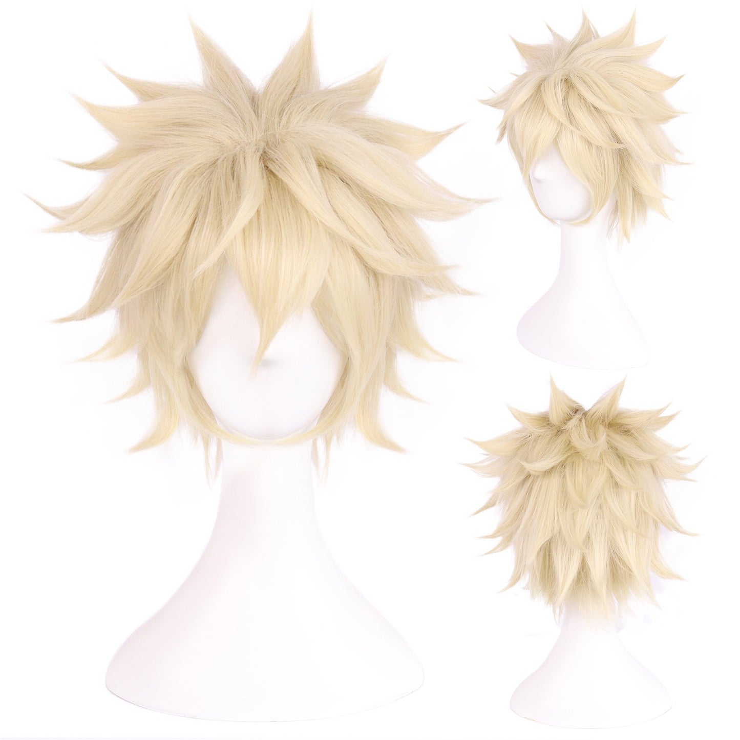 Synthetic Short Straight Yellow Denki Kaminari Cosplay Wig for Halloween Thanksgiving Day Christmas