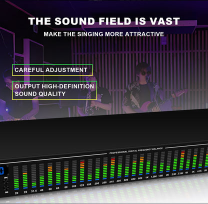 EQ31SUB Digital Equalizer 31 Stage Tuner Professional Stage Performance Noise Reduction Audio Processing