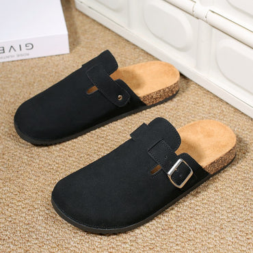 Men's Casual Solid Color Slip-On Mules, Comfortable Non-Slip Durable Soft Sole, Round Toe Design, Comfortable Fabric Upper, Pvc Sole, Slip-On Closure, Suitable for All-Season Outdoor Activities