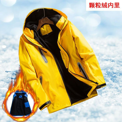 Winter  Men's Jacket, Thick Fleece Lined Waterproof Windproof Loose Fit Warm Parka Coat