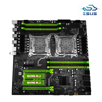ZSUS X99 Dual Motherboard C612 Chip CPU M.2 LGA 2011 V3 E-ATX USB3.0 SATA3 8 DIMM DDR4 Support Xeon processor slot 2011-3