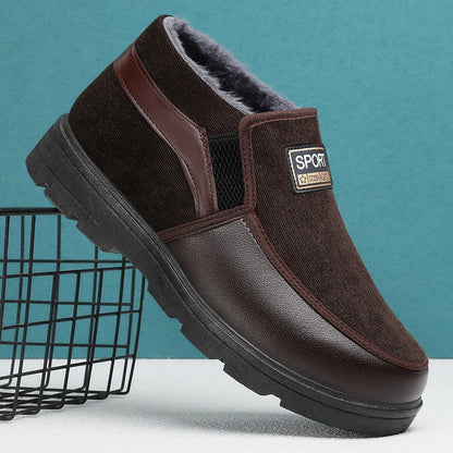 Men's winter new boots,men's plush thick elderly shoes,cold resistant and warm men's boots, thick soled comfortable cotton boots