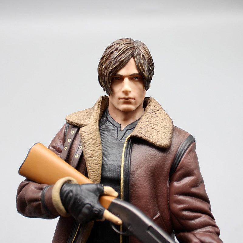 33cm Leon Zombie Hunter Couro Leon Anime Figura Coleção Meninos Modelo de Ação Boneca Decoração de Mesa Gk Grande Estátua Brinquedos Presentes