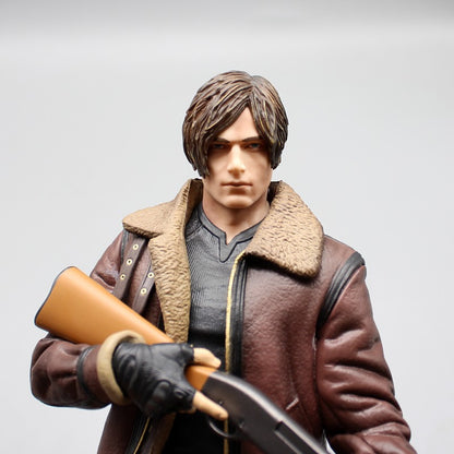33cm Leon Zombie Hunter Couro Leon Anime Figura Coleção Meninos Modelo de Ação Boneca Decoração de Mesa Gk Grande Estátua Brinquedos Presentes