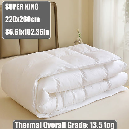 135x200/200x200/220x220/220x260cm White King Super King Thick Goose Down Duvet Comforter