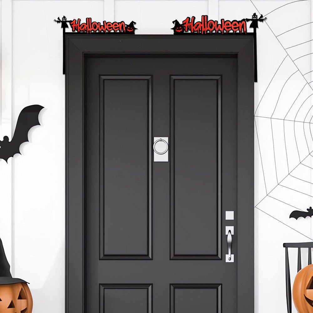 Halloween Door Frame Decoration,Bats,Pumpkins,Spider Webs,Door and Window Corner Stickers, Halloween Home Decoration