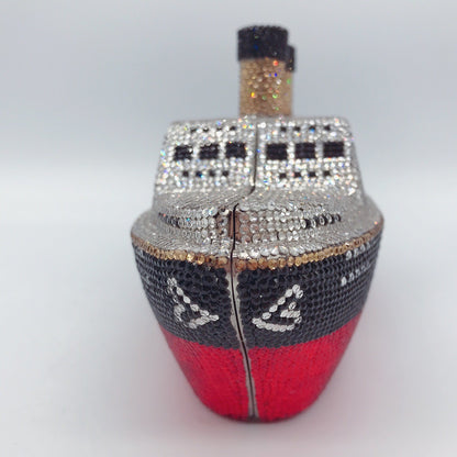 New Boat Crystals Clutch Purse RED Blue Women Gems Evening Clutch Bag Wedding Bridal Minaudiere Rhinestones Handbags and Purses