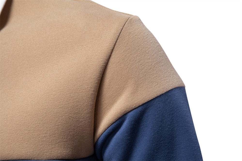 AIOPESON Men's Premium Cotton Sweatshirt Color Block Sweatshirt Long Sleeve Business Casual Social Sweatshirt