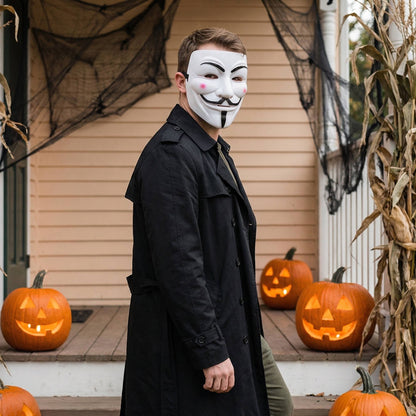 2PCS\SET Classic Anonymous Style Mask Full Face Cosplay Mask for Men Women Halloween Masquerade Party Costume Props