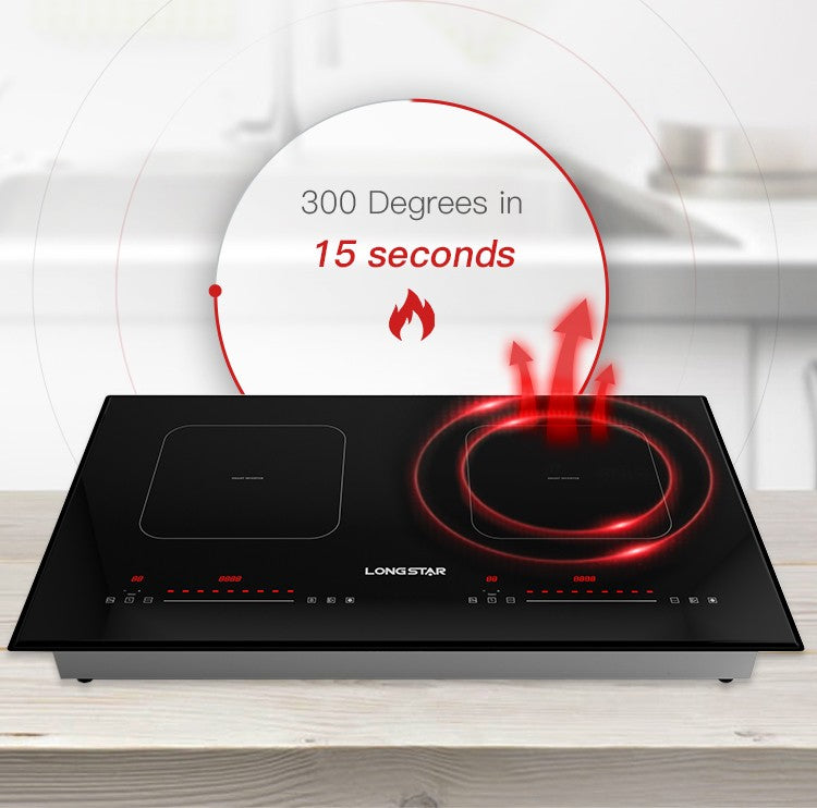 Factory 2025 New kitchen electric hob with Invisible Control Area double induction cooker ceramic plate 4400W induction cooker