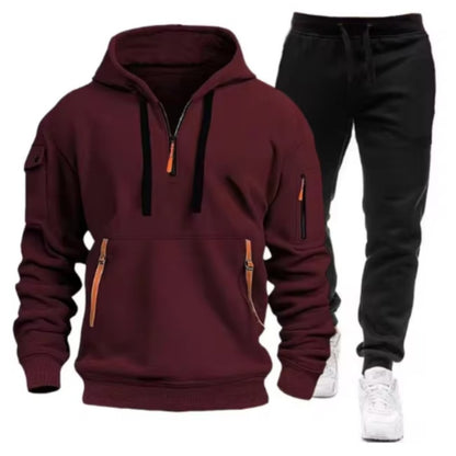 Men Tracksuit Casual Joggers Hooded Sportswear Jackets And Pants 2 Piece Sets Hip Hop Running Sports Suit S-XXXL