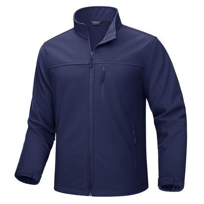 TACVASEN Waterproof Softshell Jackets Mens Winter Fleece Lined Work Jackets Zipper Pocket Outdoor Jacket Male Windbreaker