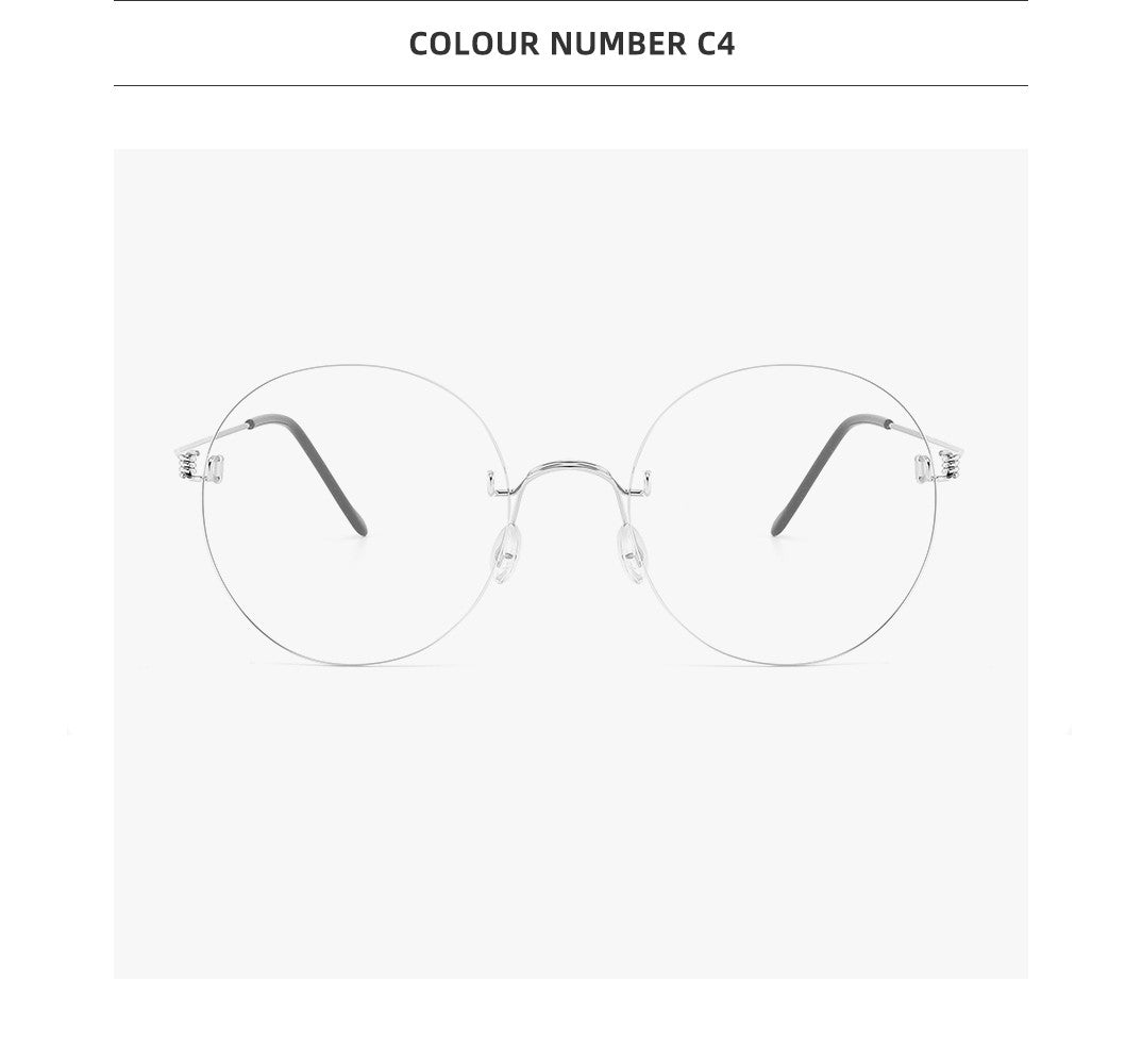 Round Blue Light Glasses Women Screwless Eyeglasses Frame Men 2025 New Women Round Denmark Korean Glasses Frame Vintage Eyewear