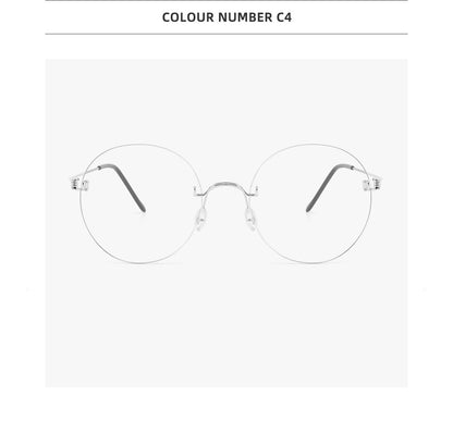 Round Blue Light Glasses Women Screwless Eyeglasses Frame Men 2025 New Women Round Denmark Korean Glasses Frame Vintage Eyewear