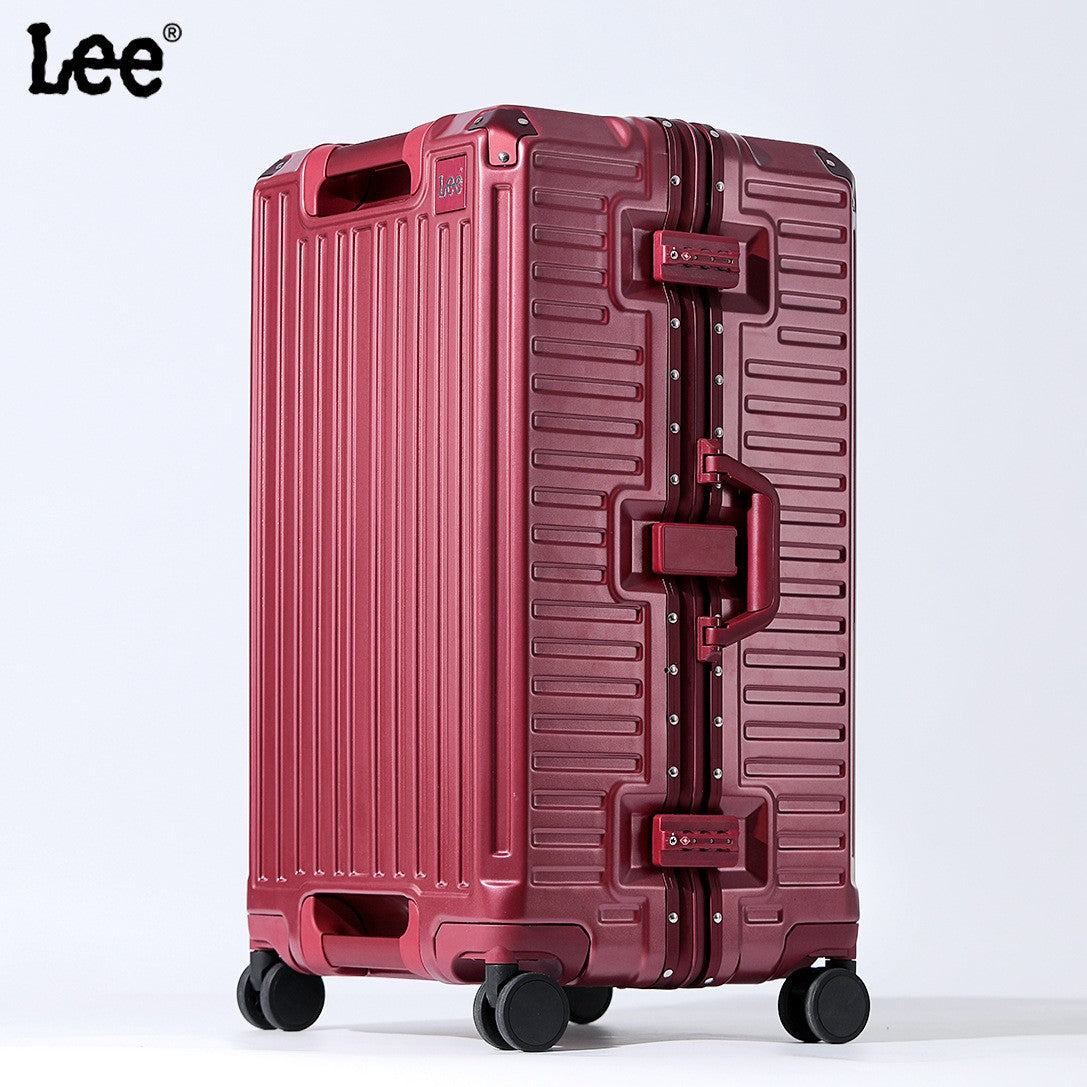Suitcase Wide Handle Travel Suitcase Men 20 24 26 Carry-On Luggage Women PC Aluminum Frame Trolley Case