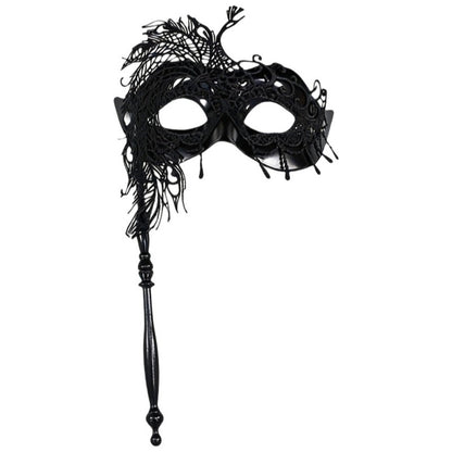 Half-face Handheld Masquerade Masks Masquerade Ball Props Carnival Party Lace Peacock Mask Costume Party Deecor with Stick