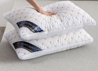 Polyester Pillow Insert for Adults - Hotel & Home Use, Soft White Rectangular Bedding Core, Durable Pillow for Dorm & Household