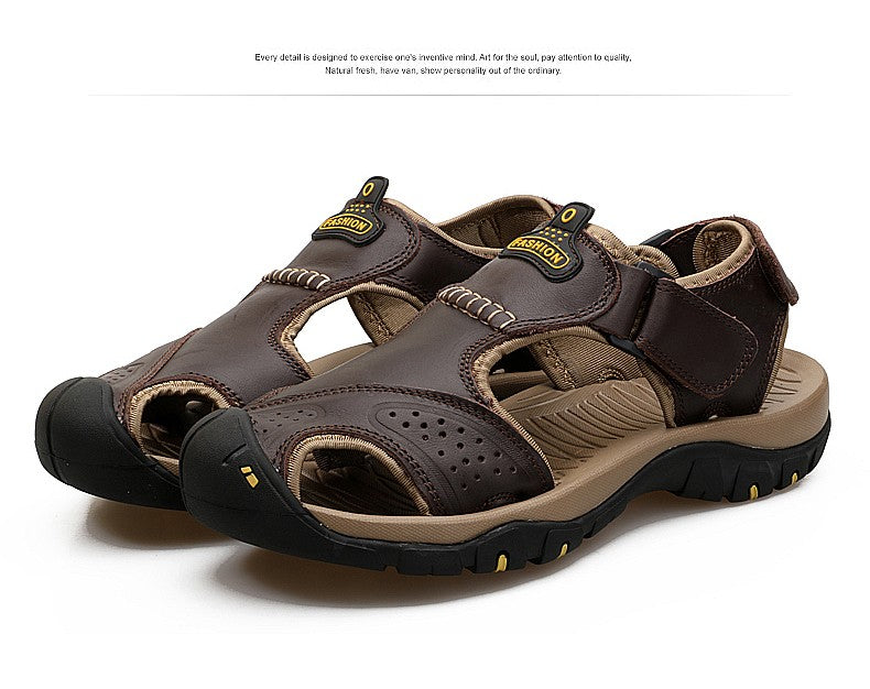 2025 Man's shoes Genuine Leather Men Sandals Summer Men's Shoes Outdoor Water Shoes Leather Sandals For Men men summer sandals