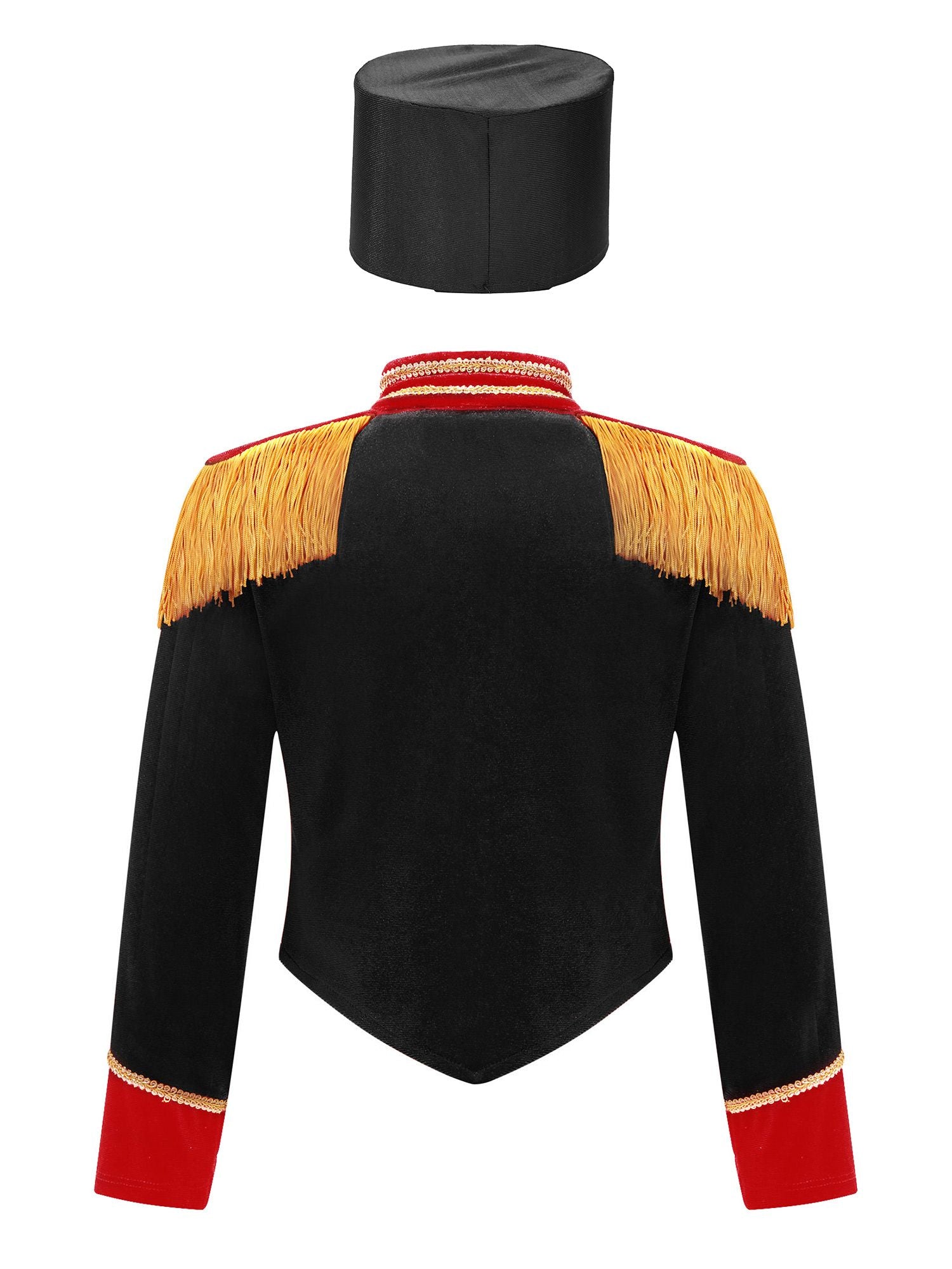 Girls Boys Marching Band Costume Outfits Circus Ringmaster Jacket Coat Team Performance Drummer Drum Major Uniform with Hat Sets