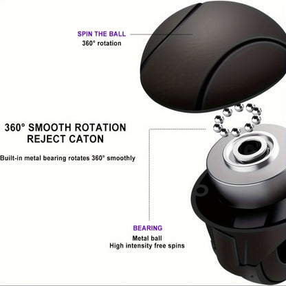 360° Smooth Rotation Easy-Grip Silicone Steering Wheel Knob with One-Hand Operation, Built-in Metal Bearing & Non-Slip Grip