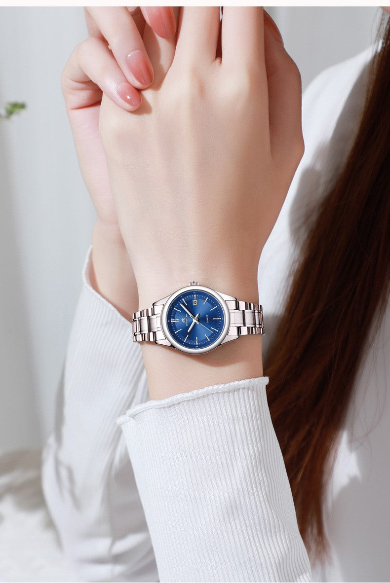 ERNIE KLEIN Women’s Watch Luxury Gold Watch OriginalDate Week Stainless Steel Waterproof Luminous Elegant Dress Ladies' Watches