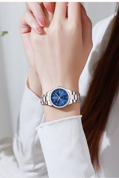 ERNIE KLEIN Women’s Watch Luxury Gold Watch OriginalDate Week Stainless Steel Waterproof Luminous Elegant Dress Ladies' Watches