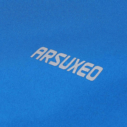 Arsuxeo Men Cycle Jacket Waterproof Windproof Thermal Fleece Bike Jersey MTB Bicycle Riding Running Autumn Winter Jacket Coat