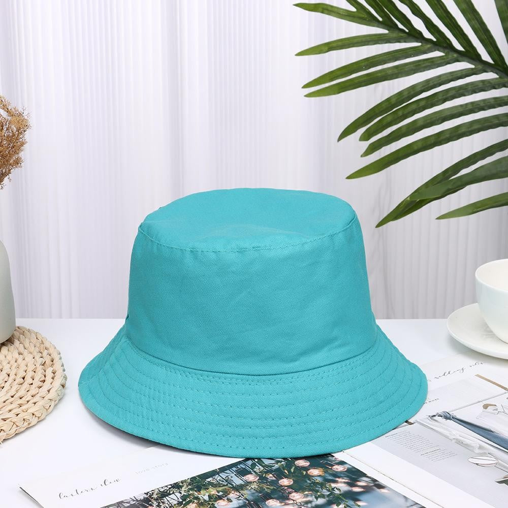 Chapéu Balde Dobrável de Verão de Algodão Unissex Feminino Protetor Solar Ao Ar Livre Chapéu de Pesca Caça de Cor Pura Masculino Chapéu de Bacia Boné de Praia