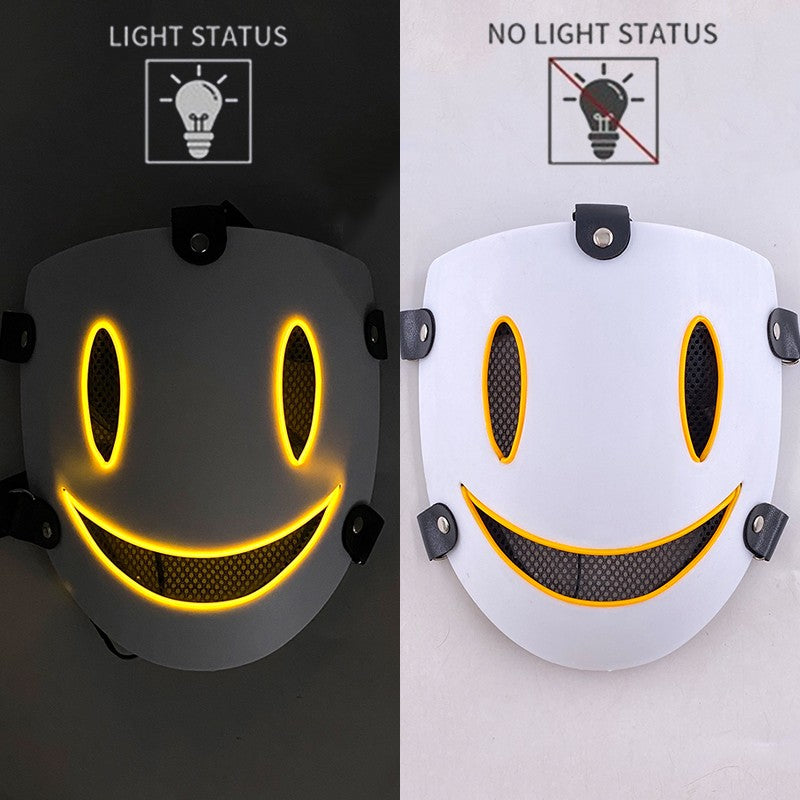 Anime High Rise Invasion Sniper LED Light up Mask Japanese Killer Japanese White Masks Carnival  Halloween Party Costume Props