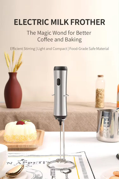 Kitchen Powerful Stirrer Milk Frother Handheld Foam Maker for Lattes Whisk Drink Mixer Coffee Electric Rechargable Egg Beater