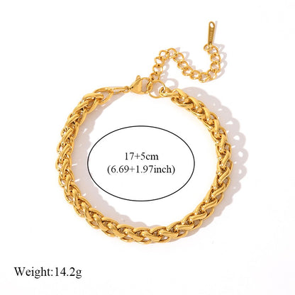 EILIECK 316L Aço Inoxidável Torcido Pulseira Bracelete Para Mulheres Tendência Banhado a Ouro 18K Corrente de Pulso Impermeável Joias Presente Festa