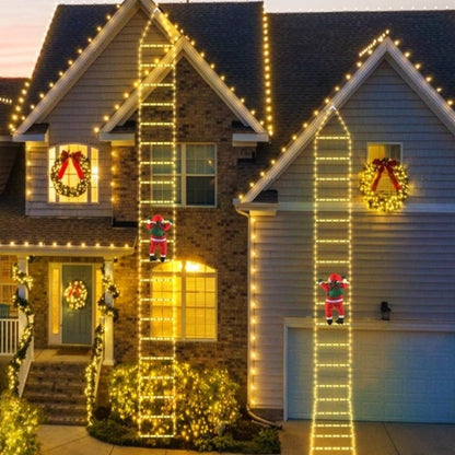 Christmas Decoration 2025 Santa Claus Climbing Ladder Room Decoration Home Outdoor Garden Cristmas Tree Ornement Gift LED