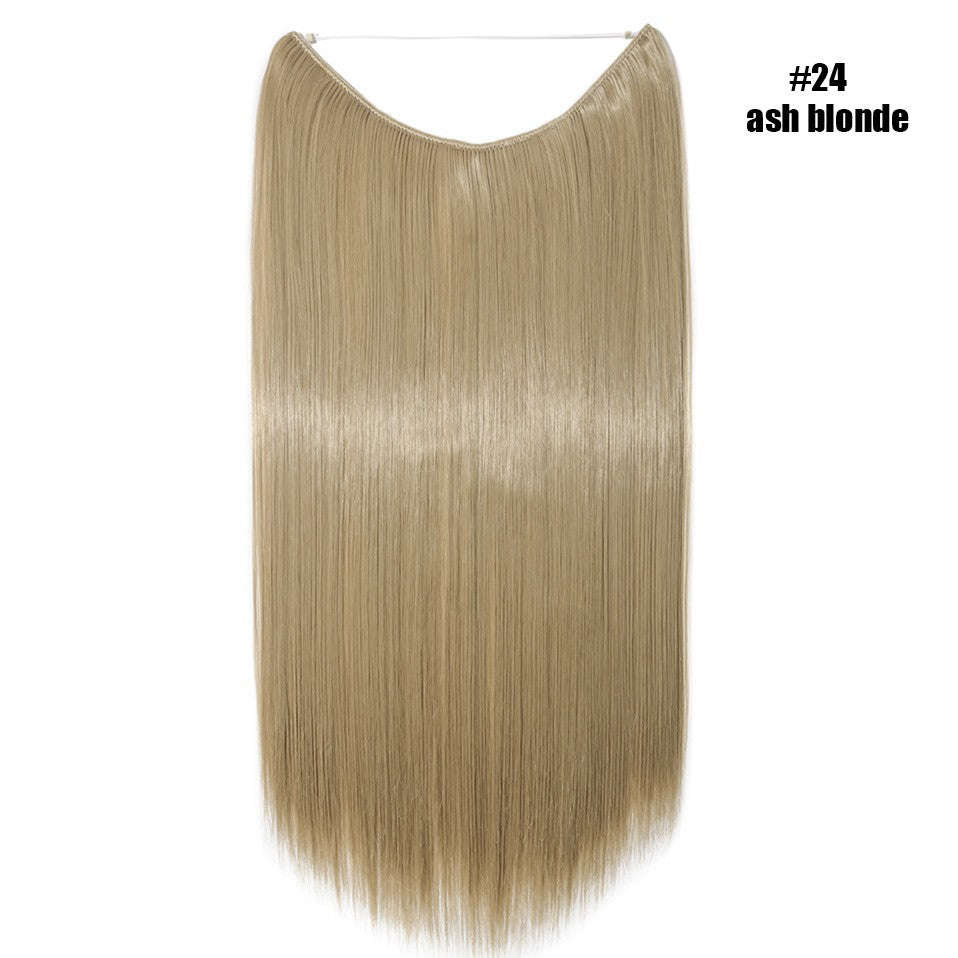 BENEHAIR Cabelo Sintético com Fio Invisível Sem Clipes Extensões de Cabelo Linha Secreta de Pesca Apliques de Cabelo Falso Para Mulheres