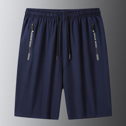 Quick Dry Shorts Men Summer Thin Short Pants Running Sports Bottom Gym Fitness Beach Zipper Pocket Loose Short Sweatpants Men