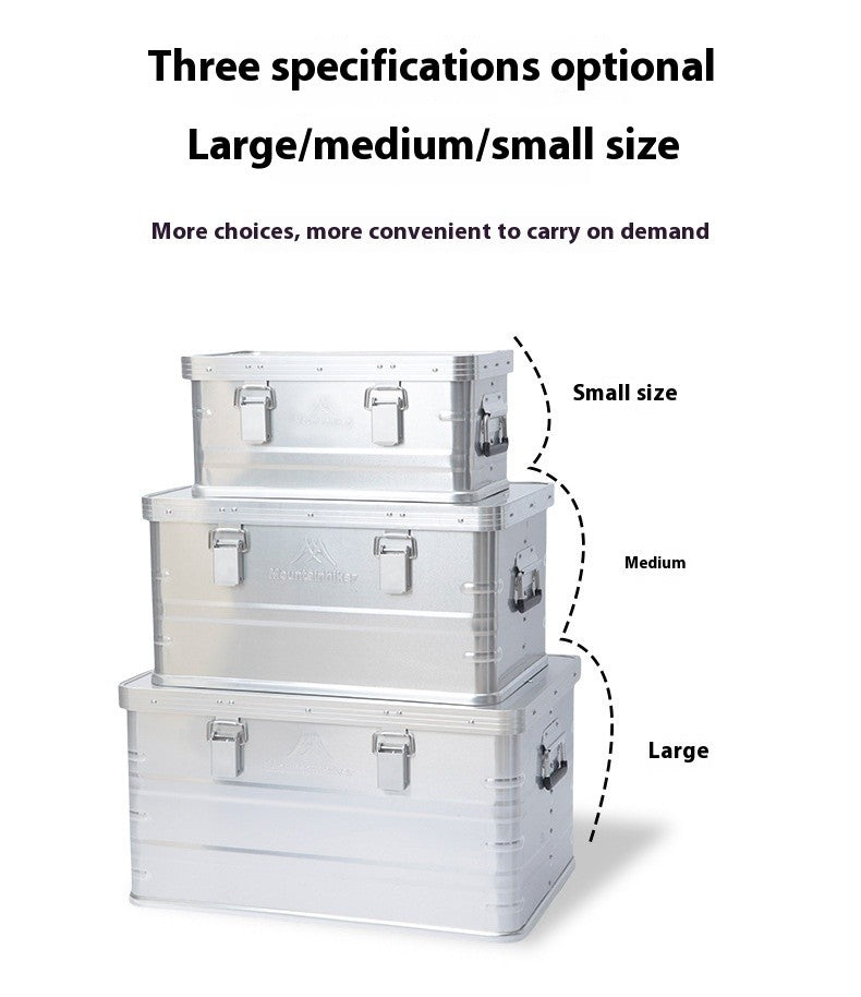 MOUNTAINHIKER Outdoor Storage Box Camping Picnic Travel Aluminum Alloy Large Capacity Box Silver Storage Bag 30-80L