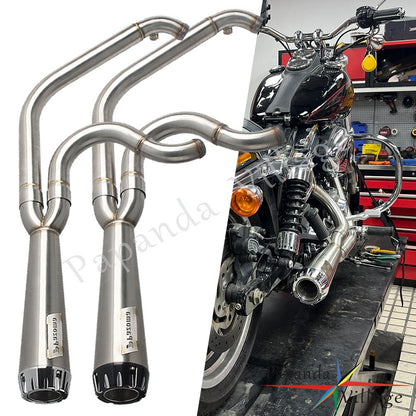 Motorcycle Full Exhaust Pipe Exhausts System Mufflers For Harley Dyna Wide Super Glide Fat Street Bob Low Rider FXDF 2006-2017