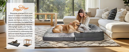 Cama Gigante para Cães, Tamanho Humano, 180cm de Comprimento, Dobrável, Calmante, Capa de Pelúcia, Ortopédica