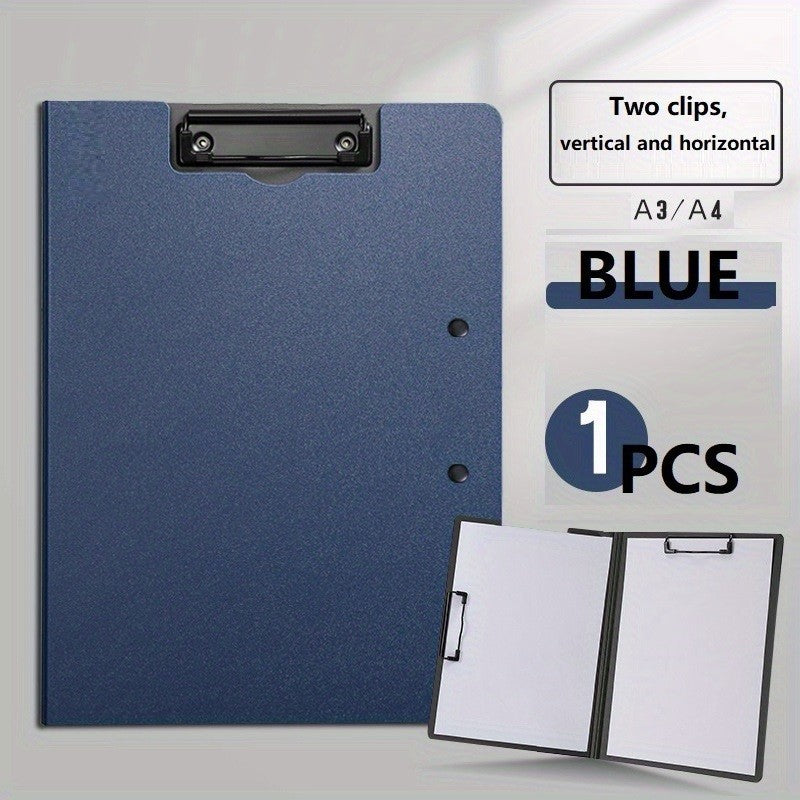 A4 File Folders Clipboard Double Clip Clip Board 100 Sheets Office Documents Organizer Writing Pad Paper Storage School Supplies