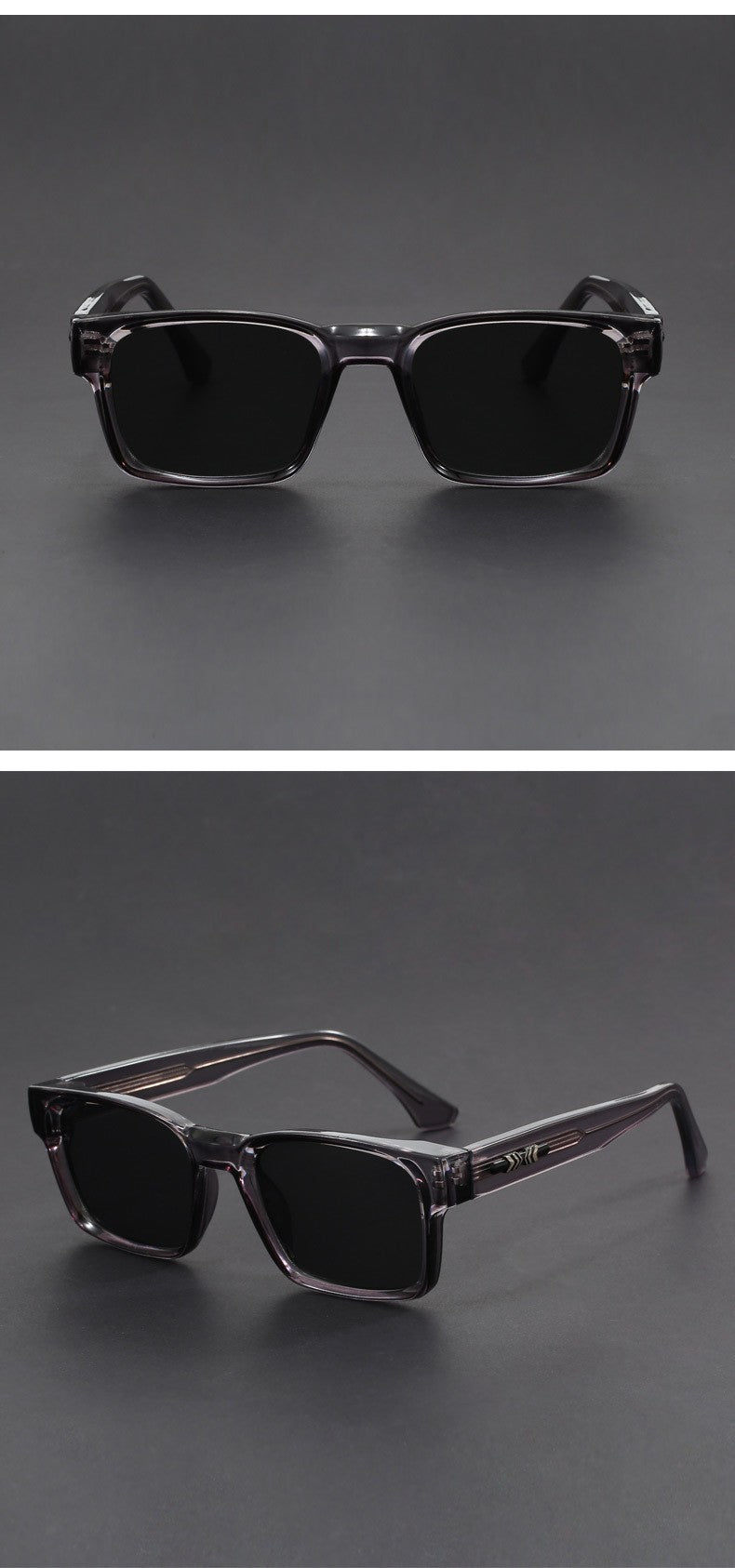 Fashionable Retro Square Black and Leopard Print Full Frame Anti-Uv Sunglasses for Men Japanese Simple Literary Style Shades