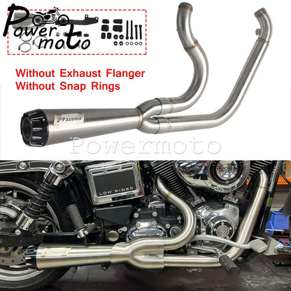 2-into-1 Full Systems Exhaust Motorcycle Complete Muffler For Harley  M8 Touring Road Glide CVO Street Electra Glide Road King