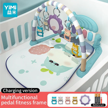 YIMI Baby Play Gym Mat Newborn Musical Playmat Colourful Musical Piano Toy Music Hanging Toy Crawling Blanket