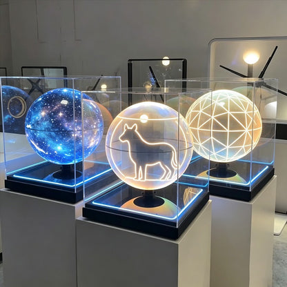 Custom 3D Hologram Spinning Sphere LED Display 360° Rotating Led Lightbox Advertising Light Box for Business Shop Showroom Bar