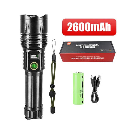 990000LM Most Powerful Flashlight Type-c Recharge 3000M Spotlight Tactical Flash Light 5000mAh High Power Led Flashlights Torch