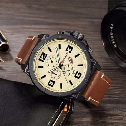 CURREN 8124,8208,8192,8230 Factory Watch Men Calendar Sport Military Male Clock Brand Luxury Origianl PU Leather Band Wristwatch
