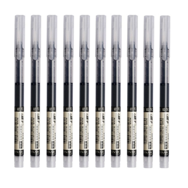 24 Pcs Straight Liquid Ball Pen Quick Drying Test Signature Gel Pen 0.5mm Black Blue Ink School Office Ball Pen