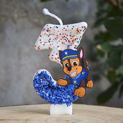 Paw Patrol Candle 0-9 Number Candle Paw Patrol Cartoon Character Party Cake Plug-in Birthday Cake Decoration Baby Shower Gift